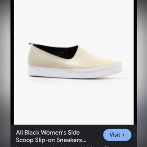 {{all black}} Side Scoop Leather Flats in bone white from Anthropologie